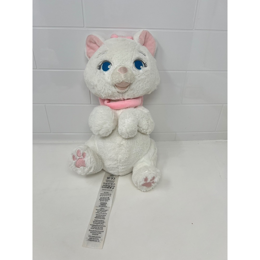 Disney Store The Aristocats Marie Plush White Cat Pink Bows 11 Inch